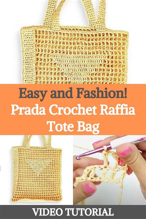 sac crochet raphia prada|Easy Prada Crochet Raffia Tote Bag Tutorial, Crochet Bag, Net Bag.